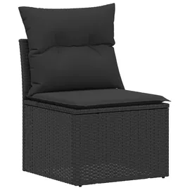 vidaXL Sofa Set 7-tlg. Polyrattan und Stahl schwarz