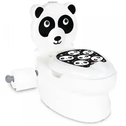 Pilsan Töpfchen Panda 07561 Toilettenpapierhalter, Musik, Licht, Klappdeckel weiß