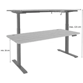 MCW Schreibtisch MCW-D40, Computertisch, elektrisch höhenverstellbar 160x80cm 53kg MVG ~ hellbraun, anthrazit-grau