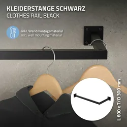 3x Kleiderstange Garderobenstange Garderobenhalter Kleiderständer Stahl Wand
