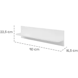 roba Wandregal Retro 2 90 x 22,5 x 16,5 cm Weiß