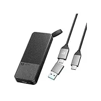 SAN ZANG MASTER Portable SSD 2 TB, USB 3.2 Gen2 Portable SSD, mit USB-C Kabel, 560 MB/s Lesen, 520 MB/s Schreiben, Zuverlässiger Speicher für Laptop, USB-C Smartphone und mehr, Schwarz