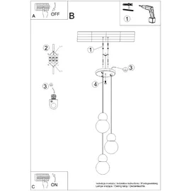 Sollux Pekka 3-flg. 31 cm weiß/naturfarbenes Holz