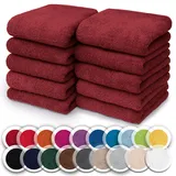 NatureMark Handtuchset 30 x 30 cm Bordeaux rot 10-tlg.