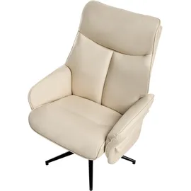 Beliani Fernsehsessel ERATO Kunstleder 0 x 0 x 0 cm Hellbeige mit verstellbarer Rückenlehne