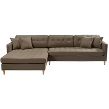 VCM Chaiselongsofa Stoff 2-Sitzer Braun