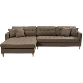 VCM Chaiselongsofa Stoff 2-Sitzer Braun