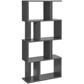 [en.casa] Bücherregal Brattahlid 130 x 60 x 24 cm Dunkelgrau