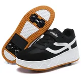 HUSK'SWARE Rollschuhe, (rutschhemmende Sportschuhe Freizeitschuhe, Kinder Rollschuhe Sneaker Mädchen Jungen), 2 in 1 Freizeitschuhe mit einziehbaren Rollen Sportschuhe schwarz 31