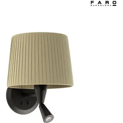 Faro Wandleuchte SAMBA E27, IP20, mit Leser, schwarz matt, grün FAR-64309-37