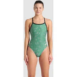 Badeanzug Damen arena Escape Challenge-Back - Black-team Green - 32