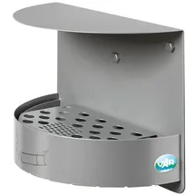 Proregal Wandascher mit Schutzdach verschließbar 1,5 Liter, HxBxT 23 x 30 x 15 cm Verzinkter Stahl Silber