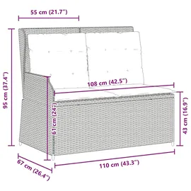 vidaXL Gartenbank 113 x 58 x 67 cm Braun