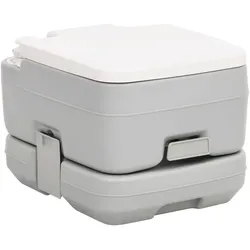 Camping-Toilette Tragbar Grau und Weiß 10+10 L HDPE