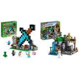 LEGO 21244 Minecraft Der Schwert-Außenposten Set & 21189 Minecraft Das Skelettverlies, Set mit Höhlen, Skelettfiguren, feindlichen Kreaturen und Zubehör, Spielzeug für Kinder