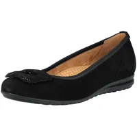 Gabor Ballerina GABOR COMFORT "Gabor Comfort Ballerinas Veloursleder", Damen, Gr. 38,5, schwarz, Veloursleder, casual, Schuhe
