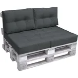 Beautissu Palettenkissen 60 x 40 x 20 cm grau 2-tlg.