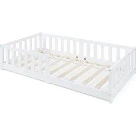 [en.casa] Kinderbett Tanna 80 x 160 cm Kiefer massiv weiß