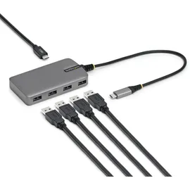 Startech StarTech.com 4-Port Hub, 5Gbps, Busbetrieben, USB-C Hub, USB C-Netzteil Port, 30 cm Kabel, Reisehub