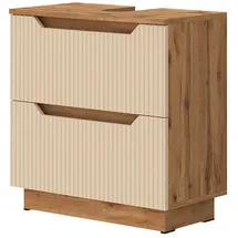 Vicco Waschbeckenunterschrank Lotta 2 Schubladen 59,8 x 62,5 x 32,0 cm Eiche/Kaschmir