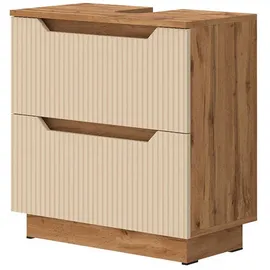 Vicco Waschbeckenunterschrank Lotta 2 Schubladen 59,8 x 62,5 x 32,0 cm Eiche/Kaschmir