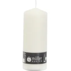 Müller Kerzen Stumpenkerze, weiß, Hochwertige Stumpenkerze mit gleichmäßigem Abbrand, 1 Packung = 4 Stück, (Ø x H): 78 x 200 mm