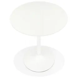 Esstisch CHIVA Rund Weiß aus Holz und Metall  Designer Tisch für Esszimmer  Skandinavischer Stil  80x80x76,8 cm  Kadima Design
