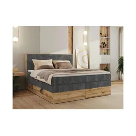 MKS Meble Boxspringbett mit Bettkasten ¦ grau ¦ Maße (cm): B: 144 H: 120
