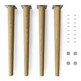 sossai® Möbelfuß Holzfüße Rund gerade Ausführung - Eiche, (4-St), 8cm - 71cm 45 cm