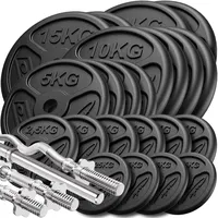 Marbo-Sport verstärkte Hantelstange und Hantelscheiben Set 173 kg schwarz