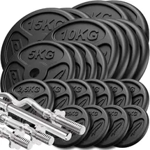 Marbo-Sport verstärkte Hantelstange und Hantelscheiben Set 173 kg schwarz