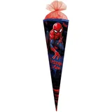 ROTH Schultüte Marvel Spider-Man 100 cm - 6-eckig, Tüllverschluss, ROT(H)-Spitze - Zuckertüte Marvel Spider-Man Schulanfang