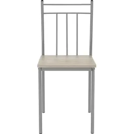ML-Design Esstisch mit 4 Stühlen, Eiche hell, Holz, Esszimmerstühle mit Metallbeinen, & Beige