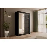 altdecor Kleiderschrank, Schwarz, Holzwerkstoff, 120x215x61 cm, Schlafzimmer, Kleiderschränke