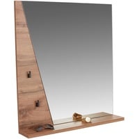 MID.YOU Wandspiegel, Eiche, Glas, Holzwerkstoff, rechteckig, 80x84x12 cm, Spiegel, Wandspiegel