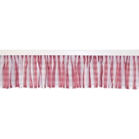 SeGaTeX home fashion Querbehang zur Küchengardine „Melli in Rot“ mit Reihband rot-Weiss-kariert Bistrogardine 30 x 200 cm