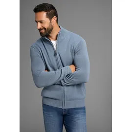 MAN'S WORLD Strickjacke "neue Farben", Herren, Gr. 3XL (64/66), blau (blaugrau), Grobstrick, Obermaterial: 50% Baumwolle, 50% Polyacryl, unifarben, Basic, regular fit, ohne Ausschnitt, Rippstrickbündchen, Strickjacken Strickjacke, aus Baumwollmischung