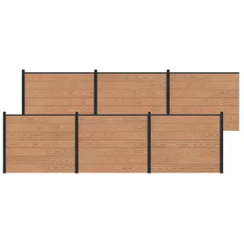 vidaXL Zaunlatte 6 x 180 cm Braun/Aluminium
