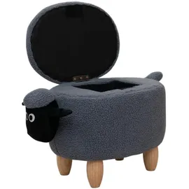 Svita Tierhocker Stauraum Kinderhocker Sitzhocker Kinderzimmer Sitzbox Schaf Grau