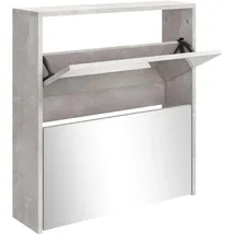 vidaXL Schuhschrank mit Spiegel 63 x 67 x 17 cm grau / betongrau