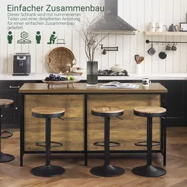 SoBuy Kücheninsel 170 x 89 x 60 cm Braun/Schwarz