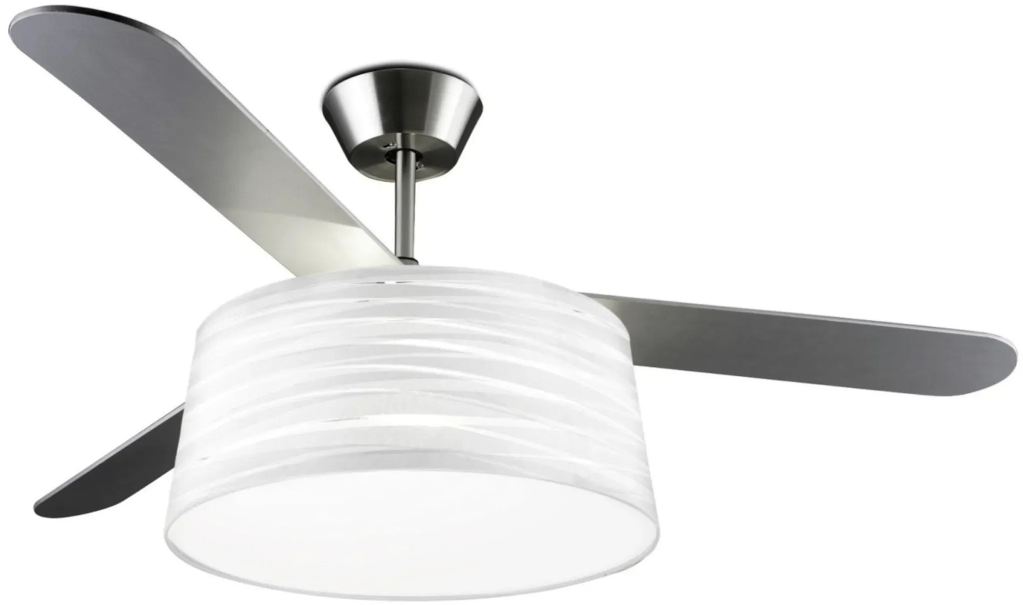 Deckenventilator Belmont Nickel / Weiß mit Licht