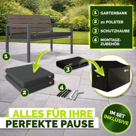 tillvex Gartenbank 2-3 Sitzer 300 x 0 x 0 cm Schwarz