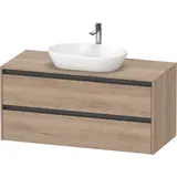 Duravit Waschtischunterschrank wandhängend „Ketho.2“ 120 × 56,8 × 55 cm in Eiche Marmoriert