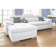 sit&more Ecksofa SIT & MORE "Andiamo L-Form", weiß, B:270cm H:93cm T:165cm, Kunstleder SOFTLUX;Luxus-Microfaser ALTARA NUBUCK (100% Polyester);Struktur ( 100% Polyester), Sofas, Ecksofa, wahlweise mit Bettfunktion, inklusive Kopfteilverstellung