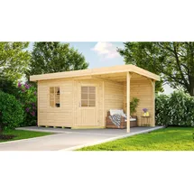 Weka Fides 2 4,50 x 3,00 m natur mit Anbau