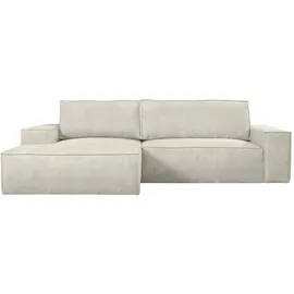 vente-unique Ecksofa mit Schlaffunktion - Ecke Links - Cord - Beige - AMELIA