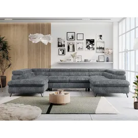 MKS Eckcouch Cord 3-Sitzer Grau