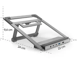 Hama USB-C-Docking-Station Connect2Office Stand Notebook-Halterung, Anthrazit