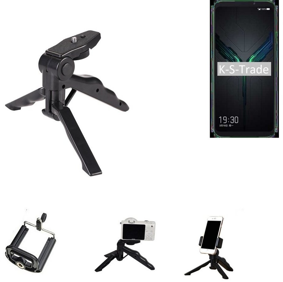 K-S-Trade für Xiaomi Black Shark 2 Pro Smartphone-Halterung, (Stativ Tisch-Ständer Dreibein Handy-Stativ Ständer Mini-Stativ) schwarz